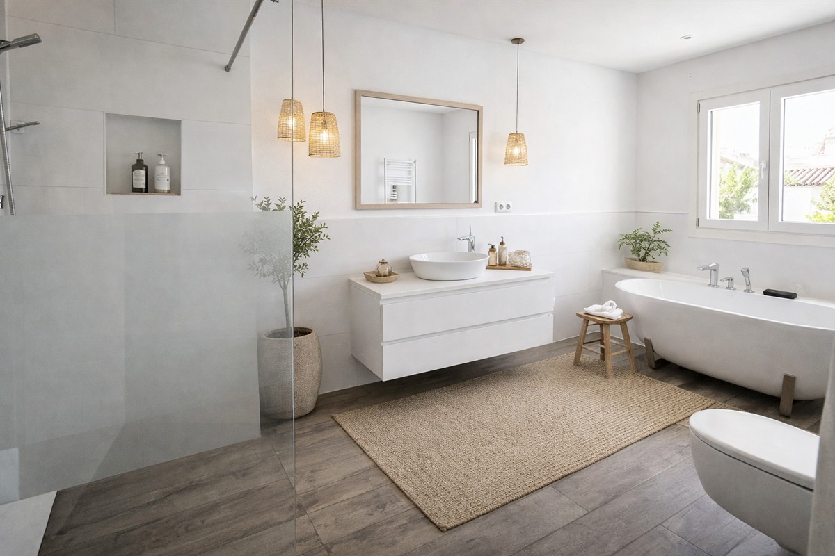 Kernsaniertes Stadthaus Llucmajor Innenstadt Badezimmer 